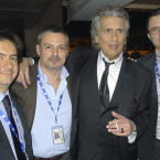 Danilo Mancuso, Артём Горный, Toto Cutugno, Михаил Марушевский на дружеском ужине после сенсационного выступления на фестивале San-Remo 2013